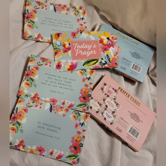 NIB SET OF 2 PRAYER CARDS PRAYER CIRCLE BIBLE STUDY GRATITUDE MEDITATION YOGA - Picture 4 of 4